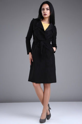 Nubuck Black Long Jacket