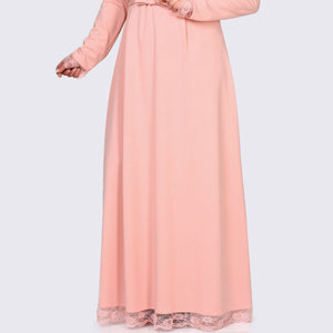 Large Size Zipper Detailed Powder Dress