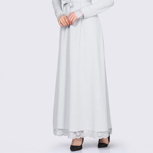 Banded Waist Light Grey Dress