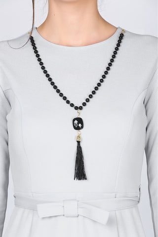 Banded Waist Light Grey Dress