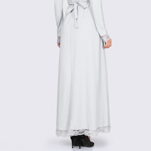 Banded Waist Light Grey Dress