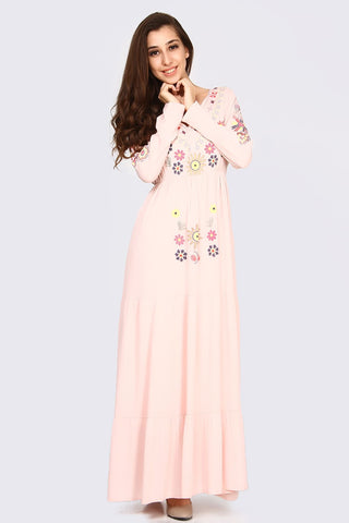 Embroidered Powder Dress
