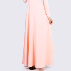 Side Zipper Detail Powder Rose Dress