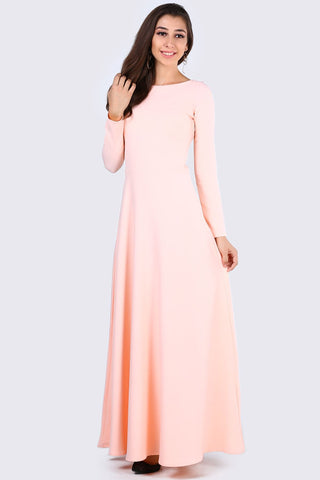 Side Zipper Detail Powder Rose Dress