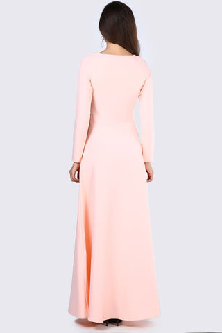 Side Zipper Detail Powder Rose Dress