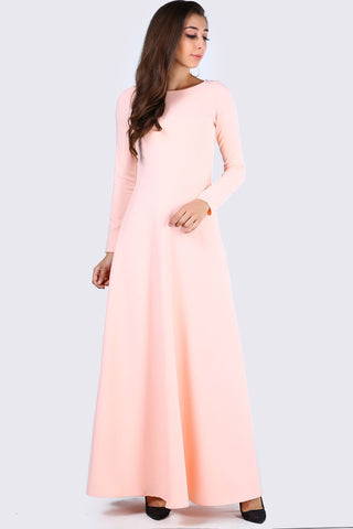 Side Zipper Detail Powder Rose Dress