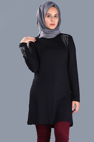 Silvery Tricot Black Tunic