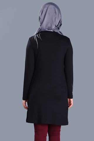 Silvery Tricot Black Tunic