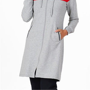 Striped Gray Modest Tunic Set