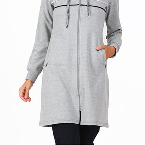 Hooded Striped Grey Veil Tunic