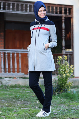 Laced Grey Tunic Set