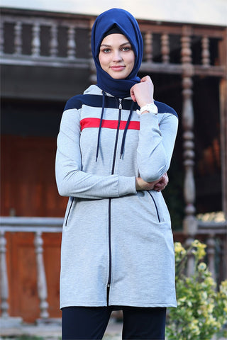 Laced Grey Tunic Set
