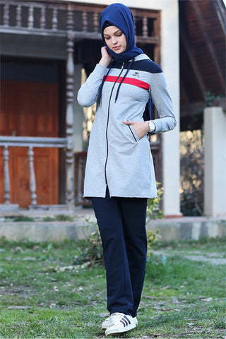 Laced Grey Tunic Set