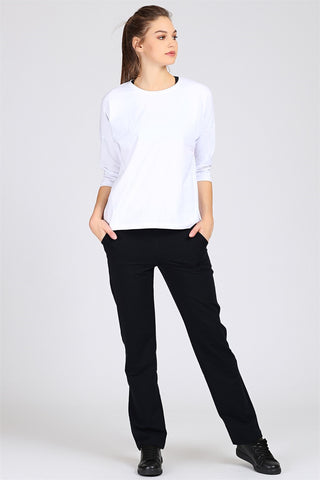 Plain Leg Women's Navy Blue Sweatpants