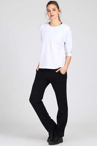 Plain Leg Women's Navy Blue Sweatpants