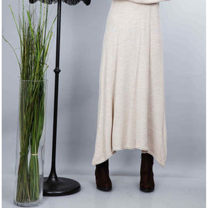 Patterned Ecru Tricot Dress