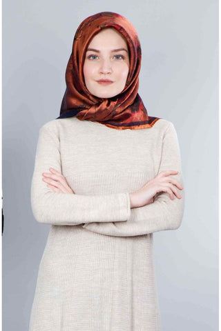 Patterned Ecru Tricot Dress