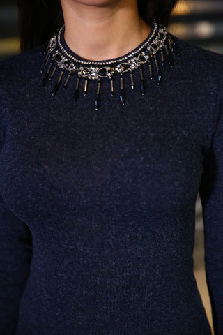 Navy Blue Blouse