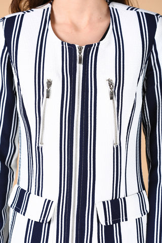 Zipped Detail Patterned Jacket