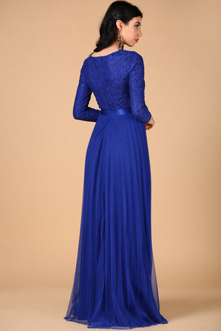 Zipped Saxe Evening Dress