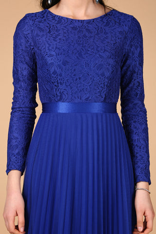 Zipped Saxe Evening Dress