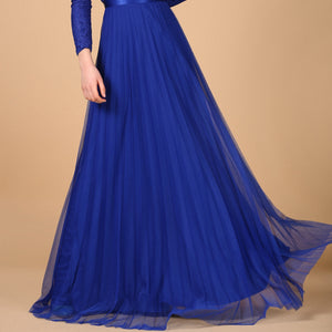 Zipped Saxe Evening Dress