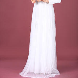 Zipped Ecru Evening Dress