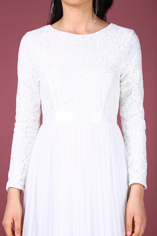Zipped Ecru Evening Dress