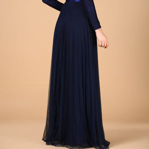 Navy Blue Evening Dress