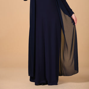 Oversize Double Combined Navy Blue Dress