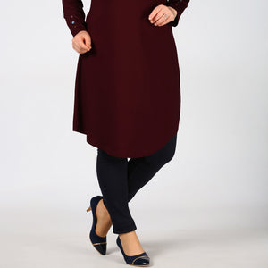 Large Size Claret Red Dress