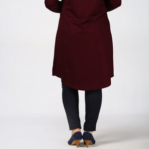 Large Size Claret Red Dress