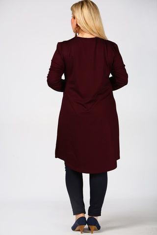 Large Size Claret Red Dress