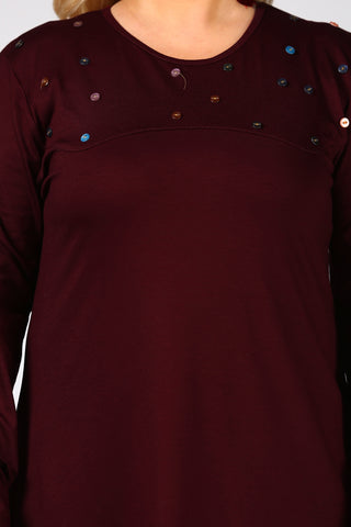 Large Size Claret Red Dress