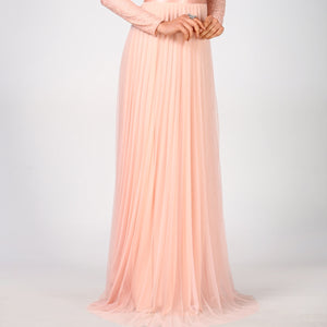 Laced Powder Evening Dress