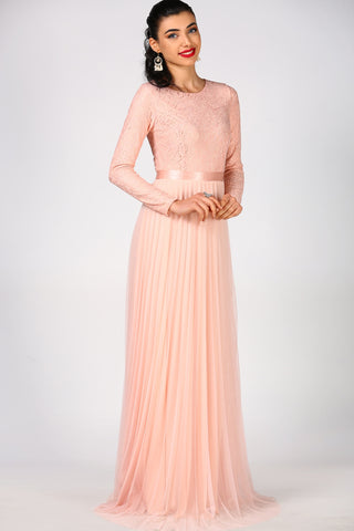 Laced Powder Evening Dress