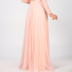 Laced Powder Evening Dress