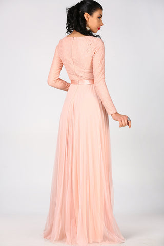 Laced Powder Evening Dress