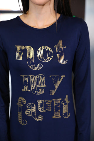 Printed Navy Blue Dress