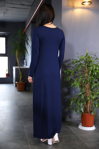 Printed Navy Blue Dress