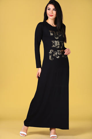Printed Black Dress