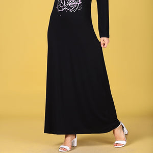 Printed Black Dress