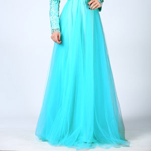 Sequined Mint Evening Dress