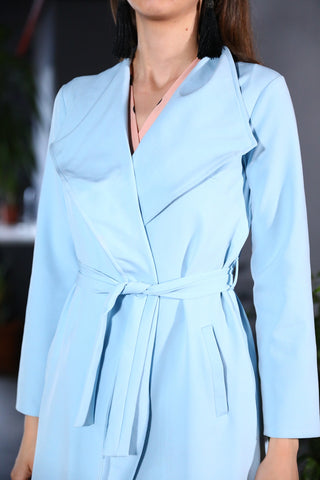 Handkerchief Collar Blue Jacket