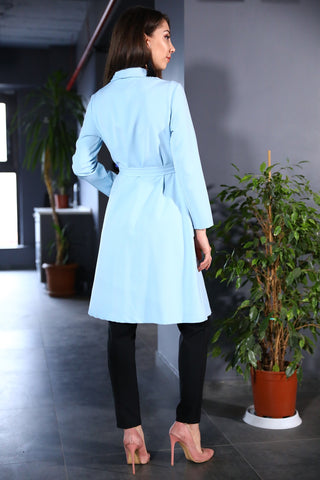 Handkerchief Collar Blue Jacket