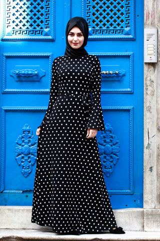 Polka Dot Black Dress