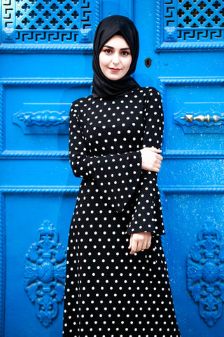 Polka Dot Black Dress