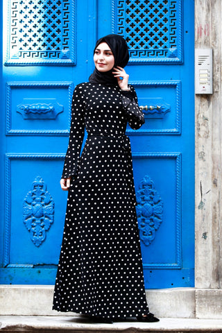 Polka Dot Black Dress
