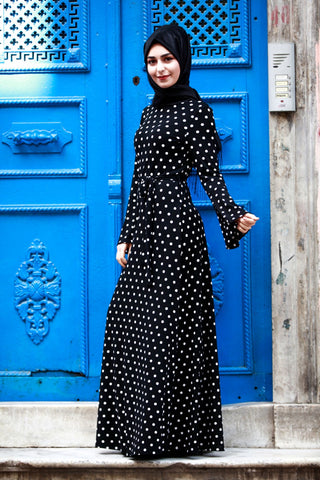 Polka Dot Black Dress