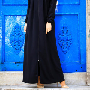 Pleated Black Modest Dress Abaya